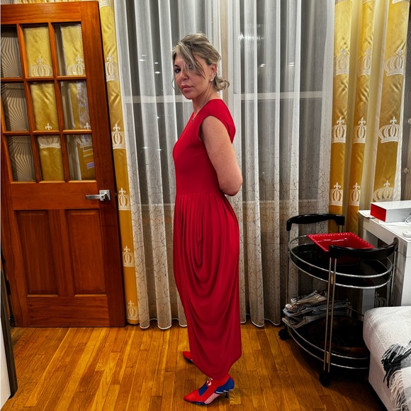 Norma Kamali jersey soft pleats gown L - Picture 8 of 13